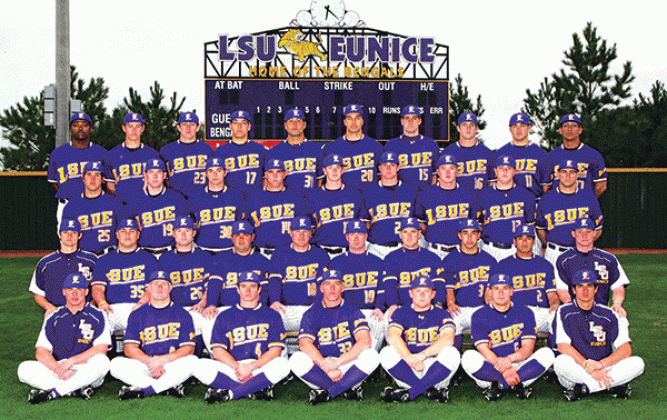 The 2010 national champions LSU Eunice baseball was inducted into the Bengals athletic Hall of Fame last Saturday. Several local players were on that team including Eunice High’s Jacque Fruge, Wesley Richard (St. Edmund), Edward Turk (St. Edmund) and the late Kaleb Manuel (Mamou). (File Photo)