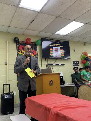 Central Middle School celebrated Black History Month on Feb. 23.  Chris Carrier, a Eunice native, was a guest speaker. His message to the middle school students was, “Failure is not final!” 