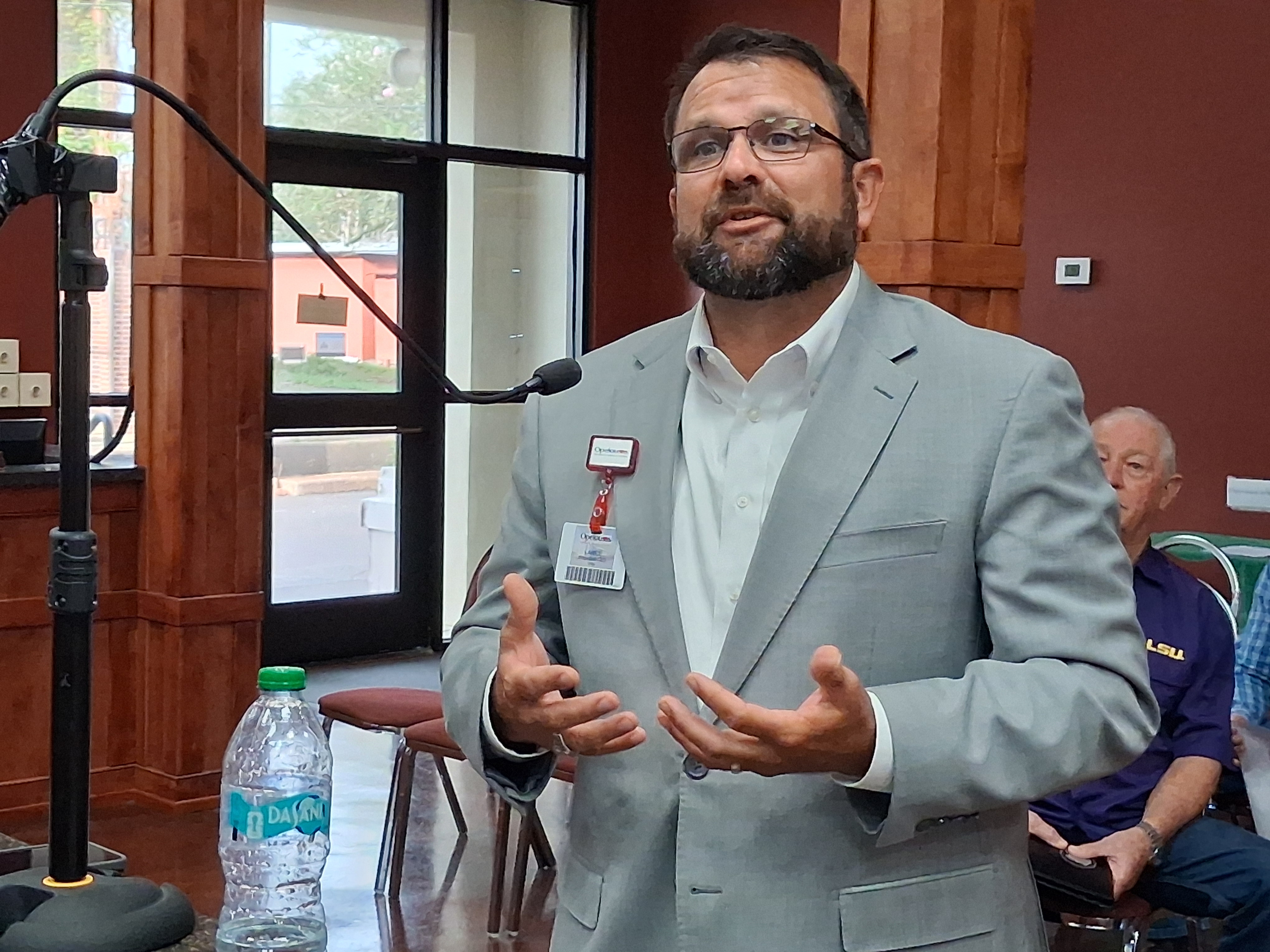  Lance Armentor Opelousas General CEO speaks to the Parish Council during a special meeting Wednesday night