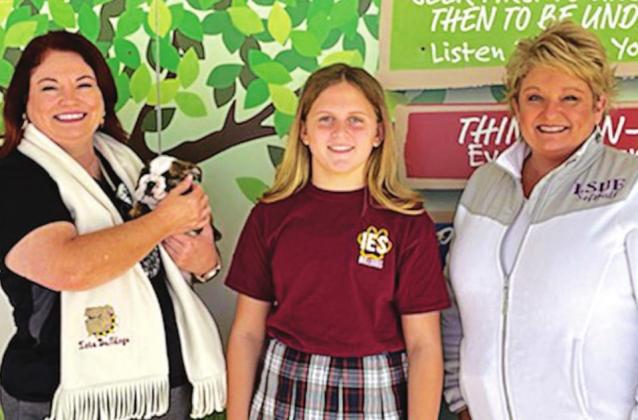 From left, are Shawn LeJeune, principal, Avery Brown, and Tonya Leonards, school counselor.