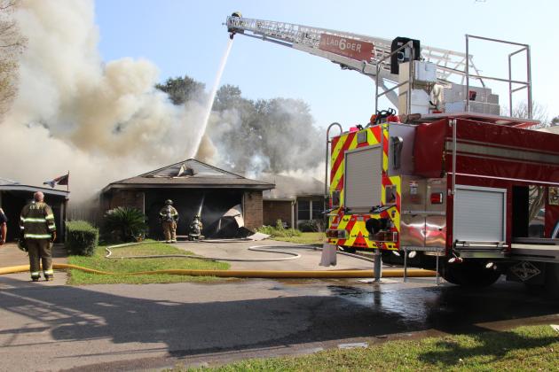 A fire scene at the 200 block of Hill Street.