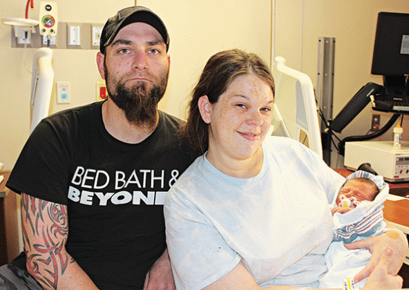 Cameron Fontenot and Kailey Sonnier of Eunice welcomed their daughter Atraya Storm Fontenot. Atraya is the first born baby of the year at Acadian Medical Center. (Photo by Myra Miller)