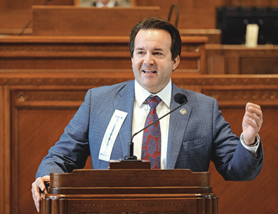 House Speaker Phillip Devillier speaks to the legislature on Jan. 8. (AP Pool photo)