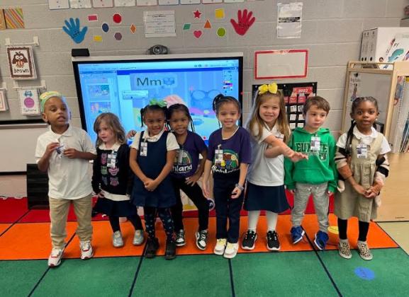 Brooke Gaspard’s class at Highland Early Learning Center made Perfect Attendance. From left, are, Zo’Mauri Paddio, Acadia Kraemer, Kaydence Reed, Journee Sampe, A’Mani White, Addison Johnson, Reid LaCombe and Harlee Thomas.