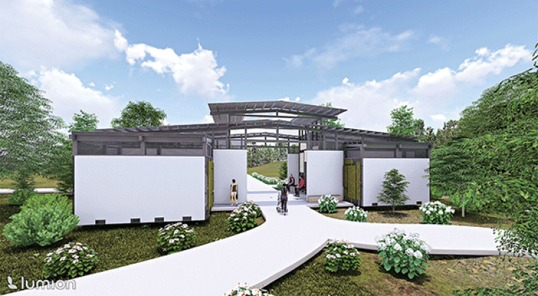 UL Lafayette students will help design and build 5-acre research and entertainment park in Arnaudville, La. Ground is expected to be broken on the site’s first structure, the Aqua House (above), this spring or summer. (Courtesy rendering)
