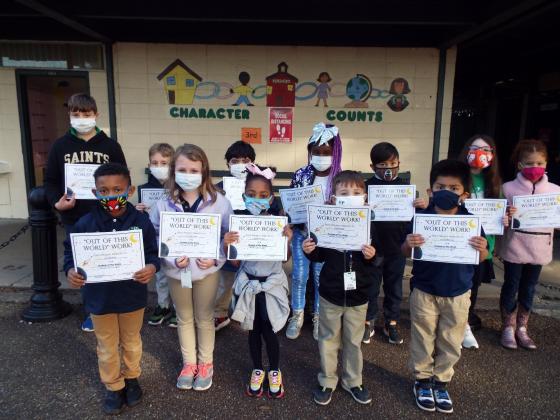 Glendale Elementary honored its Students of the Week for Jan. 10-14. In front, from left, are Steven Pete, Syrenity Swire, Adalyn Miles, Elias Guidry and Bryan Ramirez. In back, from left are Kaleb Meaux, Kayden Ware, Raylon Williams, Makyri Victor, Gonzalo Gomez, Zoey Thibodeaux and Olivia Edwards. Not pictured are Isabella Fredrick, X’Zavier Ebers, Dekelsyon Stevens and Bentley Gustin. (Submitted photo)