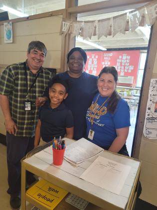 Parents and students attended East Elementary’s Parent Night. The open house allowed the opportunity for parents to visit their child’s teacher and classroom. From left, are, Byron Maddox, resource teacher; Zyria Fredrick and mother Keia Patton, and second grade teacher Danielle Bertrand.