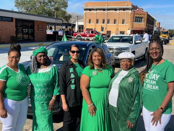 Eunice Branch NAUW members who participated in the MLK Celebration parade were Rochelle Milton, left, Lelia Adams, LaJuana Jordan, Shelsy Williams, president; Denise Antoine and Patricia Harrison.