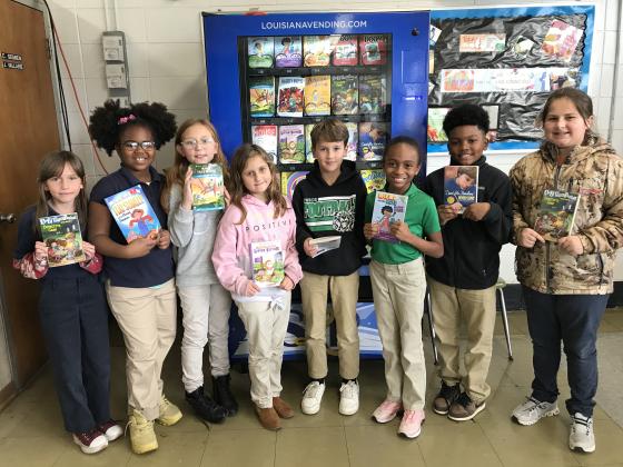 After the second quarter of school period, all East Elementary students earning either honor roll, perfect attendance, and/or PBIS were included in a drawing for prizes. Winning prizes were, from left, Maddie lyn Faulkner, Aaliyah Robinson, Harlee Richard, Eva Austin, Brayden Trichell, Ava Ardoin, Travis Reed and Caroline Vincent.