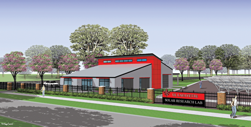 UL Lafayette will break ground Thursday on the Louisiana Solar Energy Lab, a 4,500-square-foot hub for research, technology development, instruction, training, outreach and workforce development. The lab will be next to UL Lafayette’s 6-acre solar field at University Research Park on Eraste Landry Road. (Submitted rendering)