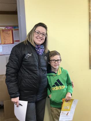 East Elementary student Aiden Perry was presented with a Positive Office Referral for demonstrating PBIS expectations. Thomas is with his principal Gina LaGrange