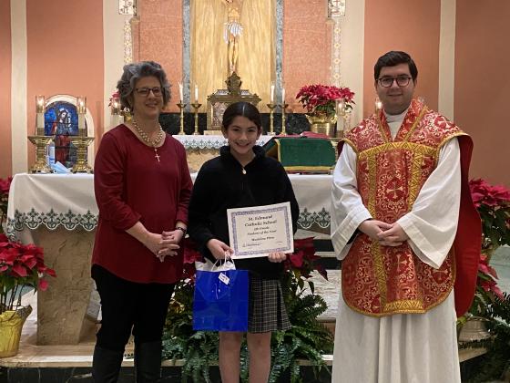 Madeline Pitre Fifth Grade Student of the Year at St. Edmund