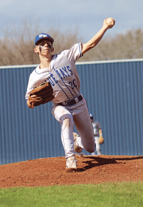 St. Edmund’s Paxton Myers plays in the Blue Jays 4-3 loss to Pine Prairie in their first game of the Jamboree. (Photo by Amy Myers)