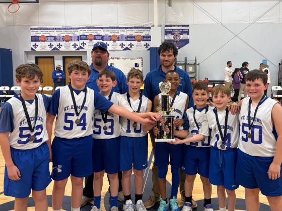 Fifth grade boys included in front from left, Baylor Brown, Sam Pousson, Bryce Ardoin, Jax Vidrine, Keith Reed, Brantley Bruce, Jackson Moreau and Jay Douglas Miller. In back, from left, are Tyler Vidrine and Chad Moreau.