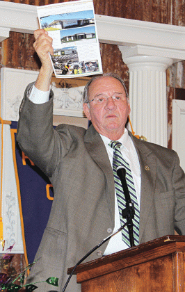 St. Landry Parish Sheriff Bobby Guidroz holds an annual report for the Sheriff’s Office at the Eunice Rotary Club on Wednesday. (Photo by Myra Miller)