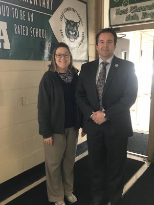 Gina LaGrange, principal, and State Rep. Phillip DeVillier
