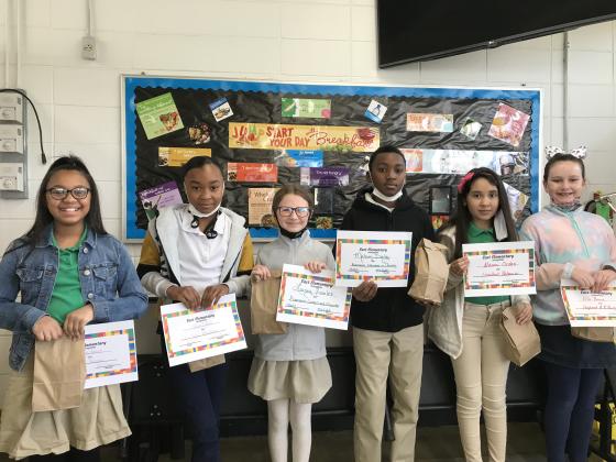 A Special Celebration recognizing students at East Elementary was recently held. These fourth graders were recognized. From left, are Kinsley Johnson, Jailyn Rideau,Lainey Fuselier, Malcolm Darby, Naomi Ordaz and Ella Boone.