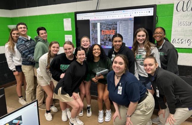 Year book staff at Eunice High School