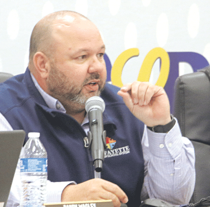 St. Landry Parish School Board member Robert Gautreaux at Tuesday’s committee meeting. (Photo by Harlan Kirgan)