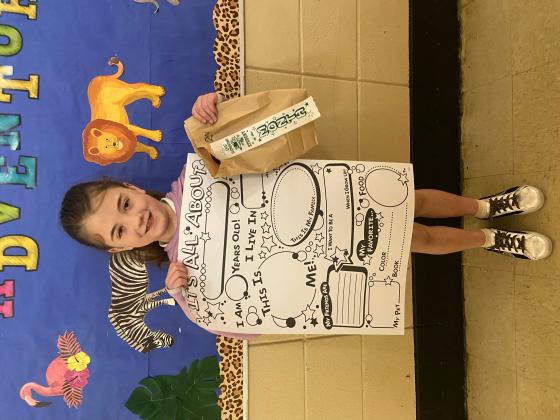 Kora Higginbotham, a second grader at East Elementary, was recognized as Student of the Month for January. (Submitted photo)