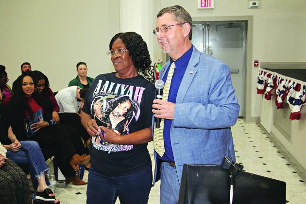 Verda Walker, a 15-year St. Landry Parish Government employee, was honored as Employee of the Year by Parish President Jessie Bellard. (Photos by Harlan Kirgan)