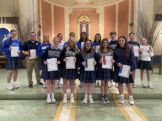 St. Edmund Middle and High School students competed in the Catholic Daughters of Americas Educational Contest and winners were named.