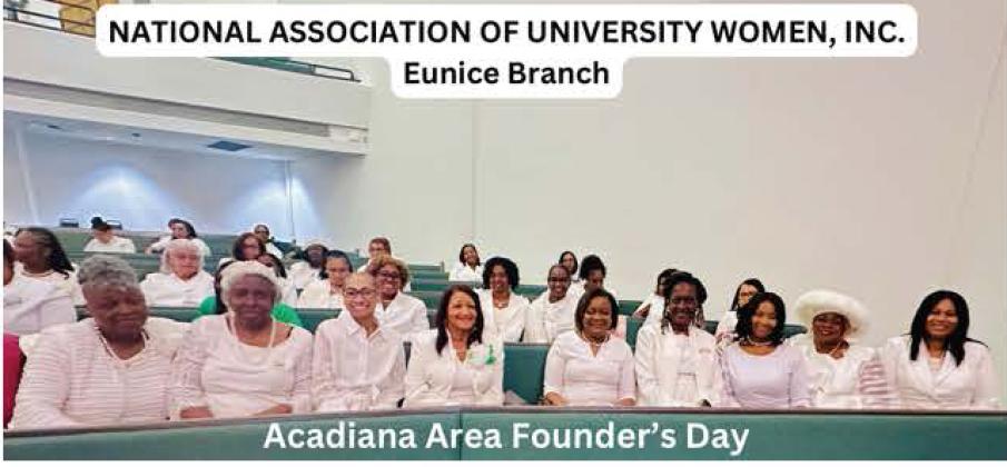 Area Founders Day was established by Dr. Ezora Johnson Proctor, formerly of Eunice, now of Crowley, when she was the National  President and wanted each section of the organization to come together and recognize the finding date of The National Association of University Women. Since then, on a yearly basis, each section has had a Founders Day in a particular place and this year Eunice section was at Progressive Baptist Church in Lafayette.