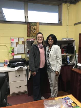 Germaine Simpson with Principal Gina LaGrange