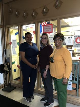 Brittany Arvie with LaGrange, and Bonnie Ventress