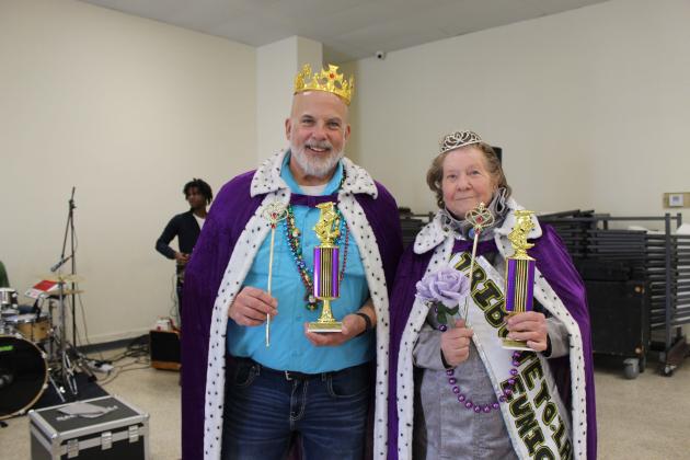 Crowned COA Mardi Gras King and Queen were Greg Morris of Knoxville, Tennessee; and Olita Bordelon of Eunice.