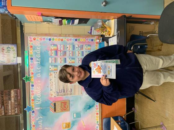 Austen Fontenot, a fourth grader at East Elementary, was recognized for his top AR goal point.
