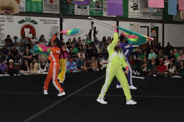 Eunice High School Colorguard team perform a number during Friday’s annual Renaissance Pep Rally. Eunice High School honored and recognized students in different area of achievements. (Photos by Myra Miller)