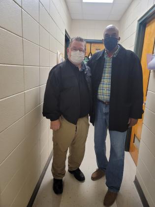 St. Landry Parish Sheriff’s Eddie Thibodeaux and Joshua Frank spoke to Eunice Elementary students during recent Black History activities on campus.