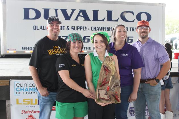 LSUE won second in the Showmanship Booth Decoration category Saturday at the Crawfish Etouffee Cook-Off.