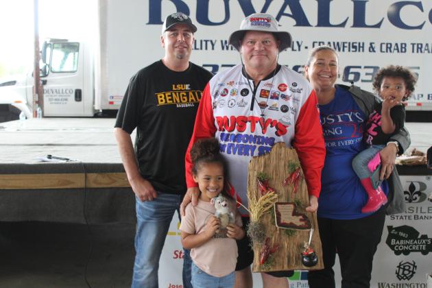 The crew Rusty’s Seasoning for Every Stuff won first place in the Professional Cooking Division at the Crawfish Etouffee Cook-Off.