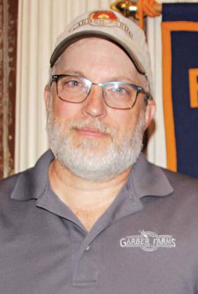 Matt Garber, manager of the farm crop production at Garber Farms, was the guest speaker at the Eunice Rotary Wednesday.