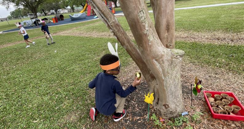 Easter egg hunt at Highland Early Learning Center.