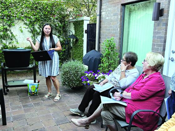 Member Sarah Bollich provided the program for the monthly meeting. The topic of discussion was vermiculture-the cultivation of earthworms. Shown during our demonstration are Sarah Bollich, Donna Baltakis and Nookie Miller. Members present but not shown were Deborah Cristiano, Fran Guillory, Erin Jones and Mona Redlich. (Submitted photos)