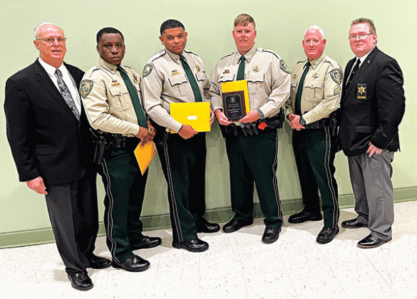 From left, are Deputy Chief of Patrol David Meche, Deputy Trevor Francis, Deputy Keilan Boyd, Deputy Zach Bellard, Sgt. Thomas Kimery, and Deputy Chief Eddie Thibodeaux of the Training /Professional Development and Public Information Section.  (Submitted photo)