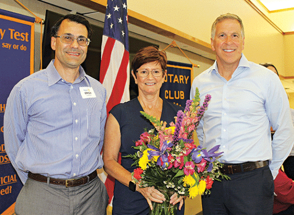 Maxine West has been chosen as the 2025 Eunice Rotary Club Admininstrative Professional of the Year. West is with her two bosses, Erich Loewer, left, and Steven Moosa of Darnall, Sikes &amp; Frederick, CPAs. (Photo by Myra Miller)