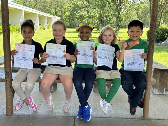 First graders in Courtney Perez’s class at East Elementary has reached their iReady goal