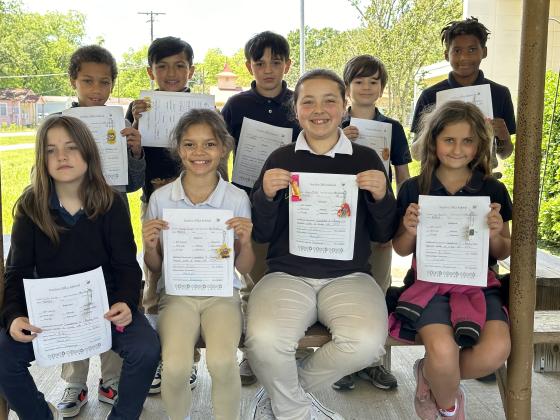 Students in Shelby Olivier’s homeroom has reached their iReady goal. Seated, in front, from left are Sadie Clark, Jesleigh Johnson, Aubrey Miller and Eva Austin. In back, from left, are Jayceon Alexis, Sawyer Perron, Cayden Lavergne, Everette Richard and Joshua Cornely.