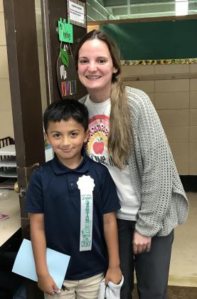 Sawyer Perron recognized as a top AR student.
