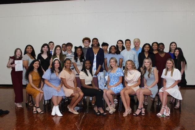 Junior National Honors Society members are, seated from left, Jovanna Fierro, Gabriella Dupre, Denina Ned, Josi Lemelle, Alie Vige, Bailey Turner, Hallie Arnaud and Mia Bundick. Standing, in back, from left, are Abbigail David, Syriana Guillory, Lindsey Gaspard, Caleb David, Grace Miller, Joshua Simien, Wes Rozas, Aniyah Cesar, Jacob Davis, Alana Bushnell, Brandon Nguyen, Yasmin Thomas, Aidan Thibodeaux, Eli Thomas, Hudson Conner, Kenseli Larose, Gabriella Charlot, Mia Hardy, Briley Darbonne and Kallie Font