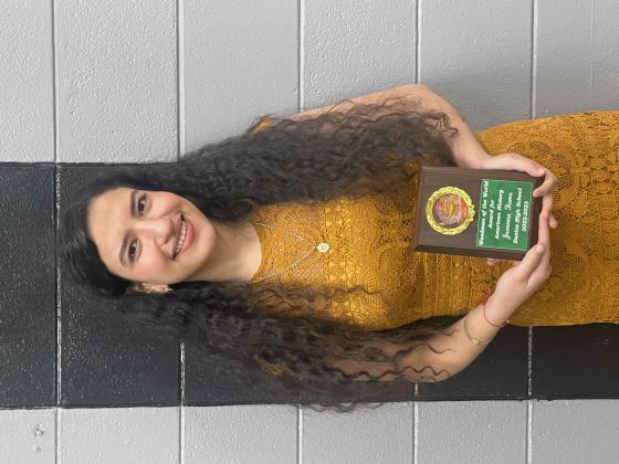 The recipient of the W.O.W. U.S. History award is Jovanna Fierro, a junior at Eunice High. (Submitted photo)