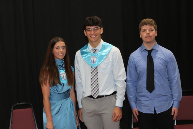 Eunice High School Senior ACE Lettermen are, from left, Ava Landreneau, Julien Granger, and Elijah Johnston.