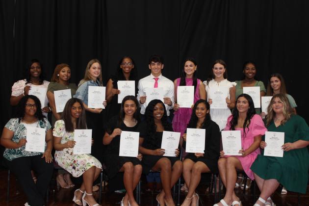 Eunice High members of the Junior National Honors Society are, seated, from left, Patricia Edwards, Jyerra Edwards, Adayvia Jones, Kaitlyn Andry, Aniylah Ned, Brooklyn Darbonne, and Amelia Morse. In back, from left, are Daisjdrion Hill, Miracle Guillory, Brianna Arms, Shiya Ceasar, Julien Granger, Jacelyn Faul, Vivian Andrus, Zayiana Soileau and Ava Landreneau. Not pictured are Leigha Deville, Fajah Guillory and Destiny Labbe.