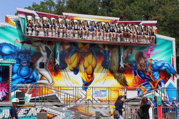 The X Force fair ride at St. Edmund Spring Fair