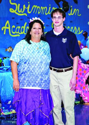 Left, Angelle Manuel, St. Edmund High teacher, and Ethan Daigle, a senior at St. Edmund, are pictured. Ethan is a member of the ACT 30+ Club which makes him a member of the  “Saint Thomas Aquinas Society.” This award goes to students earning a composite score of 30 or above on the ACT.