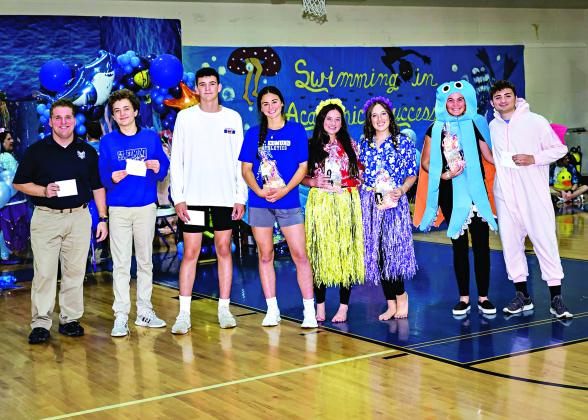 Young Christian Award recipients. are, from left. Matthew McGee, Wesley Newsom, Nathan Zaunbrecher, Aubrie LeJeune, Emma Myers, Ava Guillory, Julia Zaunbrecher and Gavin Dupre. (Submitted photos)